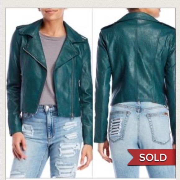 Romeo & Juliet Couture Jackets & Blazers - ROMEO & JULIET COUTURE  HUNTER GREENLEATHER JACKET